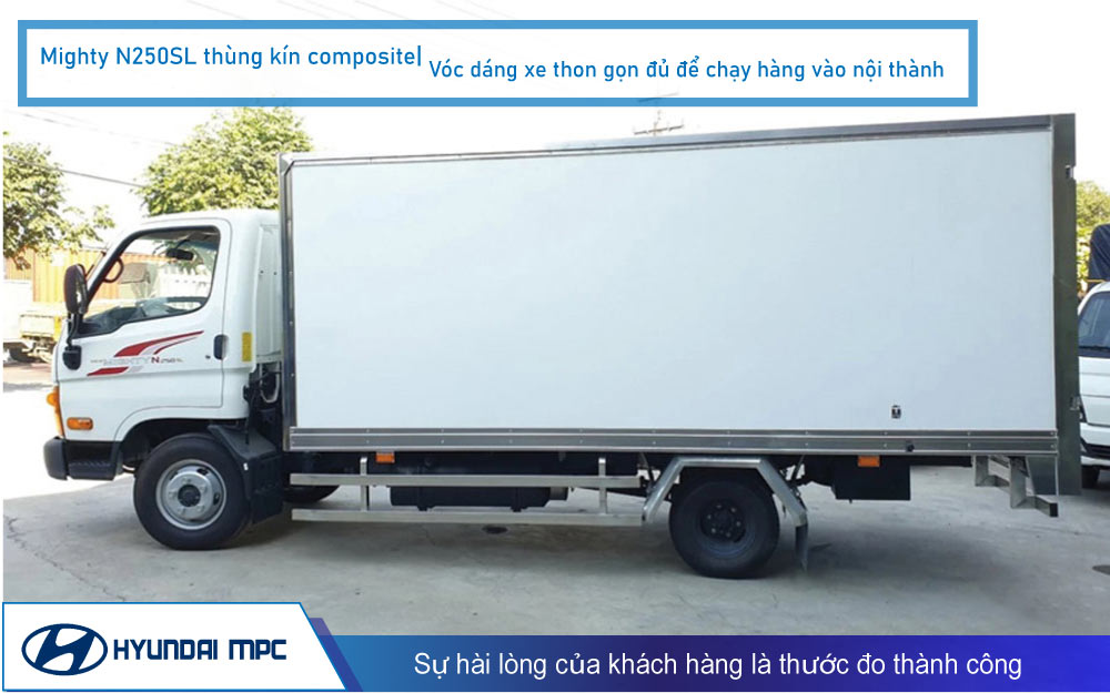 Giá xe tải Hyundai Mighty N250SL thùng kín composite 2T - 2.5T